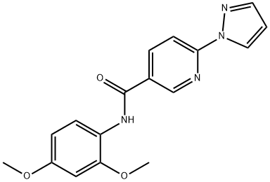 N-(2,4-DIMETHOXYPHENYL)-6-(1H-PYRAZOL-1-YL)NICOTINAMIDE Struktur