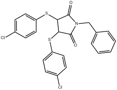 1-BENZYL-3,4-BIS[(4-CHLOROPHENYL)SULFANYL]DIHYDRO-1H-PYRROLE-2,5-DIONE Struktur