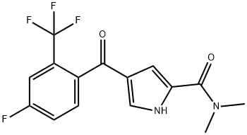 4-[4-FLUORO-2-(TRIFLUOROMETHYL)BENZOYL]-N,N-DIMETHYL-1H-PYRROLE-2-CARBOXAMIDE Struktur