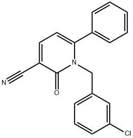 1-(3-CHLOROBENZYL)-2-OXO-6-PHENYL-1,2-DIHYDRO-3-PYRIDINECARBONITRILE Struktur