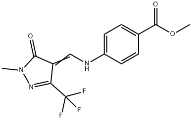 METHYL 4-(([1-METHYL-5-OXO-3-(TRIFLUOROMETHYL)-1,5-DIHYDRO-4H-PYRAZOL-4-YLIDEN]METHYL)AMINO)BENZENECARBOXYLATE Struktur