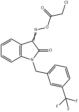 3-([(2-CHLOROACETYL)OXY]IMINO)-1-[3-(TRIFLUOROMETHYL)BENZYL]-1,3-DIHYDRO-2H-INDOL-2-ONE Struktur