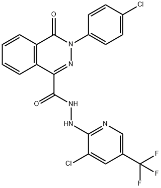 3-(4-CHLOROPHENYL)-N'-[3-CHLORO-5-(TRIFLUOROMETHYL)-2-PYRIDINYL]-4-OXO-3,4-DIHYDRO-1-PHTHALAZINECARBOHYDRAZIDE Struktur