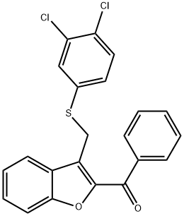 (3-([(3,4-DICHLOROPHENYL)SULFANYL]METHYL)-1-BENZOFURAN-2-YL)(PHENYL)METHANONE Struktur