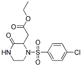 ETHYL 2-(1-[(4-CHLOROPHENYL)SULFONYL]-3-OXO-2-PIPERAZINYL)ACETATE Struktur