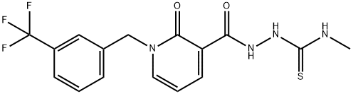 N-METHYL-2-((2-OXO-1-[3-(TRIFLUOROMETHYL)BENZYL]-1,2-DIHYDRO-3-PYRIDINYL)CARBONYL)-1-HYDRAZINECARBOTHIOAMIDE Struktur