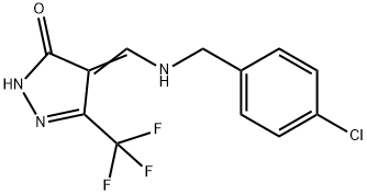 4-([(4-CHLOROBENZYL)AMINO]METHYLENE)-5-(TRIFLUOROMETHYL)-2,4-DIHYDRO-3H-PYRAZOL-3-ONE Struktur