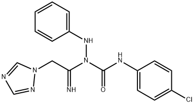 N-(4-CHLOROPHENYL)-N'-[1-(2-PHENYLHYDRAZINO)-2-(1H-1,2,4-TRIAZOL-1-YL)ETHYLIDENE]UREA Struktur