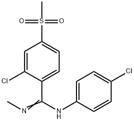 2-CHLORO-N-(4-CHLOROPHENYL)-N'-METHYL-4-(METHYLSULFONYL)BENZENECARBOXIMIDAMIDE Struktur