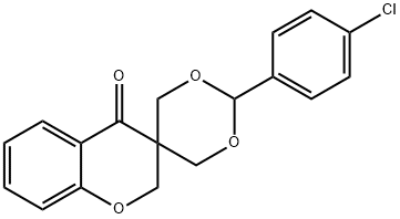 3,3-BIS(HYDROXYMETHYL)-2,3-DIHYDRO-4H-CHROMEN-4-ONE 4-CHLOROBENZALDEHYDE ACETAL Struktur