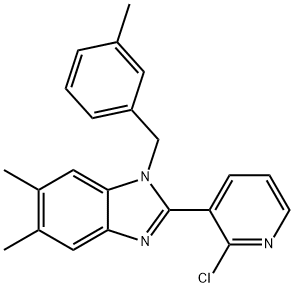 2-(2-CHLORO-3-PYRIDINYL)-5,6-DIMETHYL-1-(3-METHYLBENZYL)-1H-1,3-BENZIMIDAZOLE Struktur