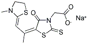 5-[1-METHYL-2-(3-METHYL-2-THIAZOLIDINYLIDENE)ETHYLIDENE]-3-RHODANINEACETIC ACID SODIUM SALT Struktur