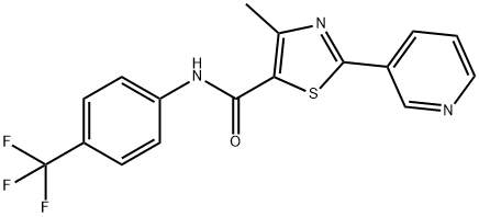 4-METHYL-2-(3-PYRIDINYL)-N-[4-(TRIFLUOROMETHYL)PHENYL]-1,3-THIAZOLE-5-CARBOXAMIDE Struktur