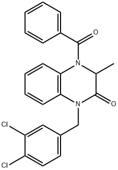 4-BENZOYL-1-(3,4-DICHLOROBENZYL)-3-METHYL-3,4-DIHYDRO-2(1H)-QUINOXALINONE Struktur