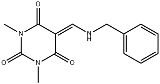 5-[(BENZYLAMINO)METHYLENE]-1,3-DIMETHYL-2,4,6(1H,3H,5H)-PYRIMIDINETRIONE Struktur