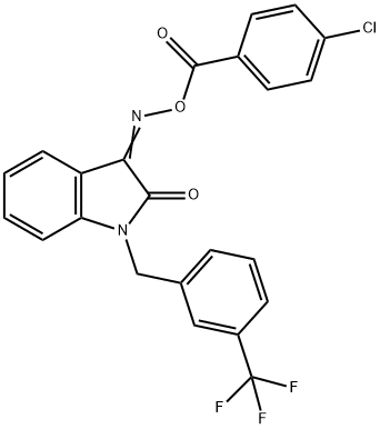 3-([(4-CHLOROBENZOYL)OXY]IMINO)-1-[3-(TRIFLUOROMETHYL)BENZYL]-1,3-DIHYDRO-2H-INDOL-2-ONE Struktur