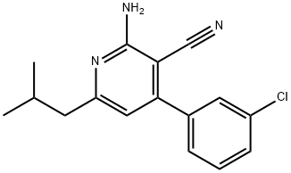 2-AMINO-4-(3-CHLOROPHENYL)-6-ISOBUTYLNICOTINONITRILE Struktur