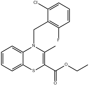 ETHYL 4-(2-CHLORO-6-FLUOROBENZYL)-3-METHYL-4H-1,4-BENZOTHIAZINE-2-CARBOXYLATE Struktur