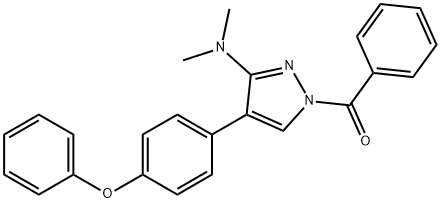 [3-(DIMETHYLAMINO)-4-(4-PHENOXYPHENYL)-1H-PYRAZOL-1-YL](PHENYL)METHANONE Struktur