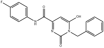 1-BENZYL-N-(4-FLUOROPHENYL)-6-HYDROXY-2-OXO-1,2-DIHYDRO-4-PYRIMIDINECARBOXAMIDE Struktur