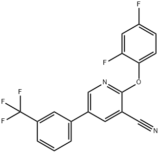 2-(2,4-DIFLUOROPHENOXY)-5-[3-(TRIFLUOROMETHYL)PHENYL]NICOTINONITRILE Struktur