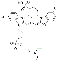 5-CHLORO-3-(4-SULFOBUTYL)-2-(2-[(5-CHLORO-3-(4-SULFOBUTYL)-2-BENZOXAZOLINYLIDENE) METHYL]-1-BUTENYL) BENZOXAZOLIUM HYDROXIDE, INNER SALT Struktur