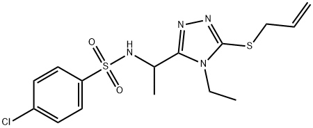 N-(1-[5-(ALLYLSULFANYL)-4-ETHYL-4H-1,2,4-TRIAZOL-3-YL]ETHYL)-4-CHLOROBENZENESULFONAMIDE Struktur