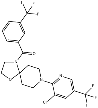 (8-[3-CHLORO-5-(TRIFLUOROMETHYL)-2-PYRIDINYL]-1-OXA-4,8-DIAZASPIRO[4.5]DEC-4-YL)[3-(TRIFLUOROMETHYL)PHENYL]METHANONE Struktur