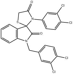 1-(3,4-DICHLOROBENZYL)-3'-(3,4-DICHLOROPHENYL)SPIRO(2,3-DIHYDRO-1H-INDOLE-3,2'-THIAZOLIDINE)-2,4'-DIONE Struktur