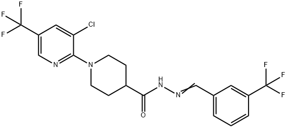 1-[3-CHLORO-5-(TRIFLUOROMETHYL)-2-PYRIDINYL]-N'-([3-(TRIFLUOROMETHYL)PHENYL]METHYLENE)-4-PIPERIDINECARBOHYDRAZIDE Struktur