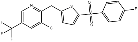 3-CHLORO-2-((5-[(4-FLUOROPHENYL)SULFONYL]-2-THIENYL)METHYL)-5-(TRIFLUOROMETHYL)PYRIDINE Struktur