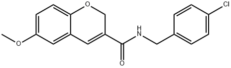 N-(4-CHLOROBENZYL)-6-METHOXY-2H-CHROMENE-3-CARBOXAMIDE Struktur