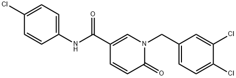 N-(4-CHLOROPHENYL)-1-(3,4-DICHLOROBENZYL)-6-OXO-1,6-DIHYDRO-3-PYRIDINECARBOXAMIDE Struktur