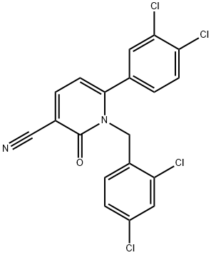 1-(2,4-DICHLOROBENZYL)-6-(3,4-DICHLOROPHENYL)-2-OXO-1,2-DIHYDRO-3-PYRIDINECARBONITRILE Struktur