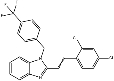 2-(2,4-DICHLOROSTYRYL)-1-[4-(TRIFLUOROMETHYL)BENZYL]-1H-1,3-BENZIMIDAZOLE Struktur