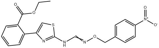 ETHYL 2-(2-[(([(4-NITROBENZYL)OXY]IMINO)METHYL)AMINO]-1,3-THIAZOL-4-YL)BENZENECARBOXYLATE Struktur