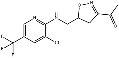 1-[5-(([3-CHLORO-5-(TRIFLUOROMETHYL)-2-PYRIDINYL]AMINO)METHYL)-4,5-DIHYDRO-3-ISOXAZOLYL]-1-ETHANONE Struktur