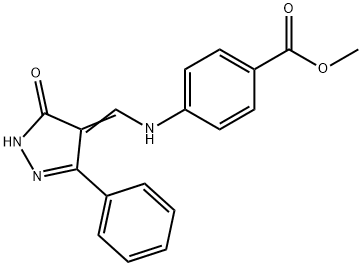 METHYL 4-([(5-OXO-3-PHENYL-1,5-DIHYDRO-4H-PYRAZOL-4-YLIDEN)METHYL]AMINO)BENZENECARBOXYLATE Struktur