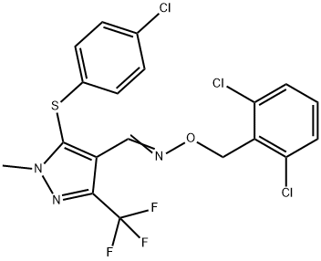 5-[(4-CHLOROPHENYL)SULFANYL]-1-METHYL-3-(TRIFLUOROMETHYL)-1H-PYRAZOLE-4-CARBALDEHYDE O-(2,6-DICHLOROBENZYL)OXIME Struktur