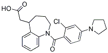 [1-(2-CHLORO-4-PYRROLIDIN-1-YL-BENZOYL)-2,3,4,5-TETRAHYDRO-1H-BENZO[B]AZEPIN-5-YL]-ACETIC ACID Struktur