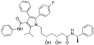 1-[(3R,5R)-3,5-DIHYDROXY-6-((R)-1-PHENYL-ETHYLCARBAMOYL)-HEXYL]-5-(4-FLUORO-PHENYL)-2-ISOPROPYL-4-PHENYL-1H-PYRROLE-3-CARBOXYLIC ACID PHENYLAMIDE Struktur