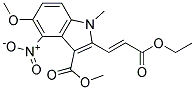 2-((E)-2-ETHOXYCARBONYL-VINYL)-5-METHOXY-1-METHYL-4-NITRO-1H-INDOLE-3-CARBOXYLIC ACID METHYL ESTER Struktur