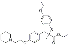 2-(4-ETHOXY-PHENYLSULFANYL)-2-METHYL-3-[4-(2-PIPERIDIN-1-YL-ETHOXY)-PHENYL]-PROPIONIC ACID ETHYL ESTER Struktur