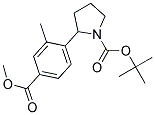 2-(4-METHOXYCARBONYL-2-METHYL-PHENYL)-PYRROLIDINE-1-CARBOXYLIC ACID TERT-BUTYL ESTER Struktur