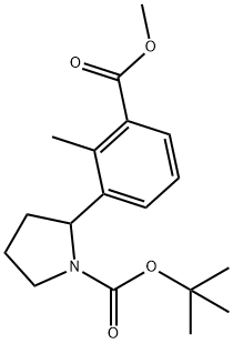 2-(3-METHOXYCARBONYL-2-METHYL-PHENYL)-PYRROLIDINE-1-CARBOXYLIC ACID TERT-BUTYL ESTER Struktur