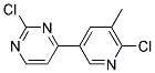 2-Chloro-4-(6-chloro-5-methyl-pyridin-3-yl)-pyrimidine Struktur