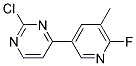 2-Chloro-4-(6-fluoro-5-methyl-pyridin-3-yl)-pyrimidine Struktur