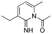 1-ACETYL-3-ETHYL-2-IMINO-6-METHYL-1,2-DIHYDROPYRIDINE Struktur