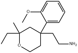 2-[2-ETHYL-4-(2-METHOXYPHENYL)-2-METHYLTETRAHYDRO-PYRAN-4-YL]-ETHYLAMINE Struktur