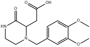 2-[1-(3,4-DIMETHOXYBENZYL)-3-OXO-2-PIPERAZINYL]-ACETIC ACID Struktur